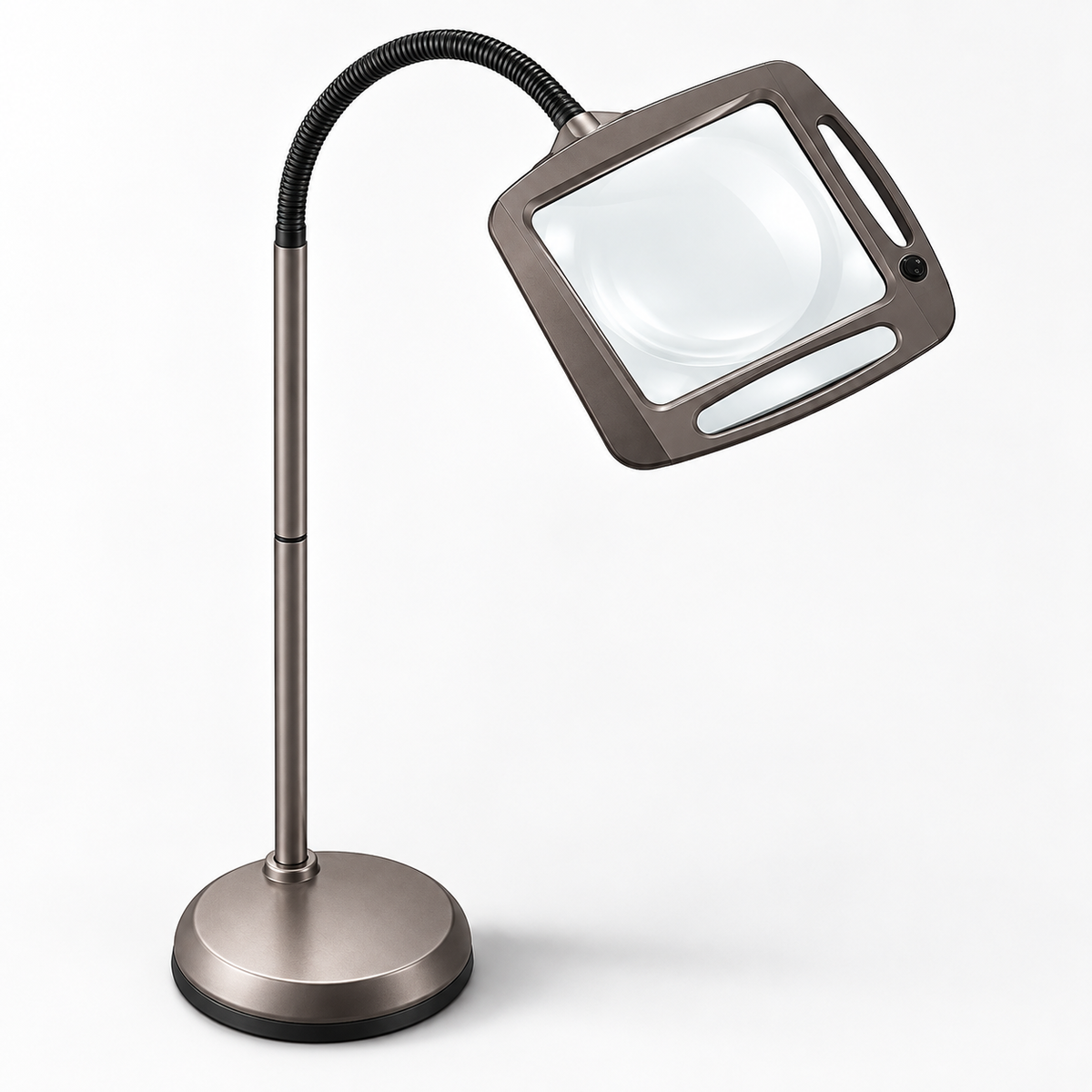 Lámpara de Pie con Lupa Grande 3X, Luz LED, Altura Regulable