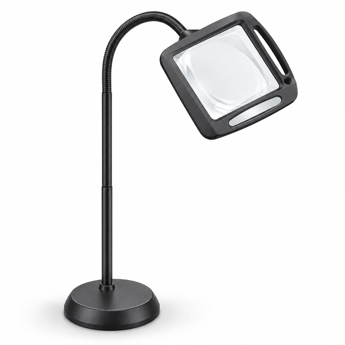 Lámpara de Pie con Lupa Grande 3X, Luz LED, Altura Regulable