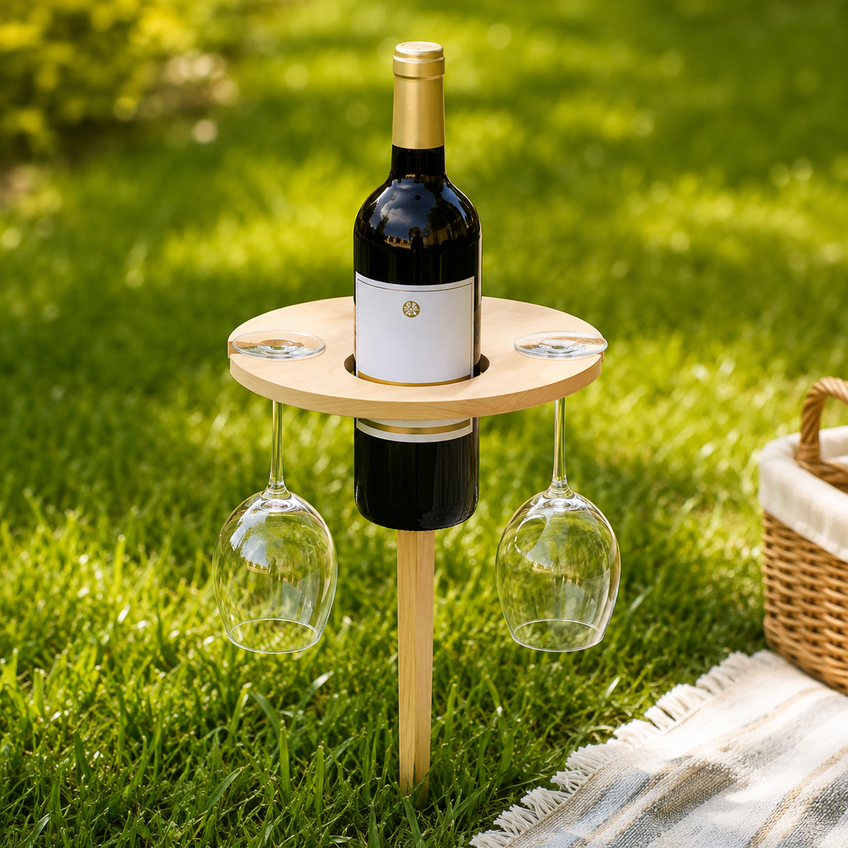 Mesa de Vino Plegable Portátil para Picnic, Playa y Jardín