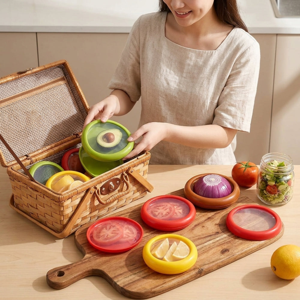 Tapas de Silicona Reutilizables para Frutas y Verduras