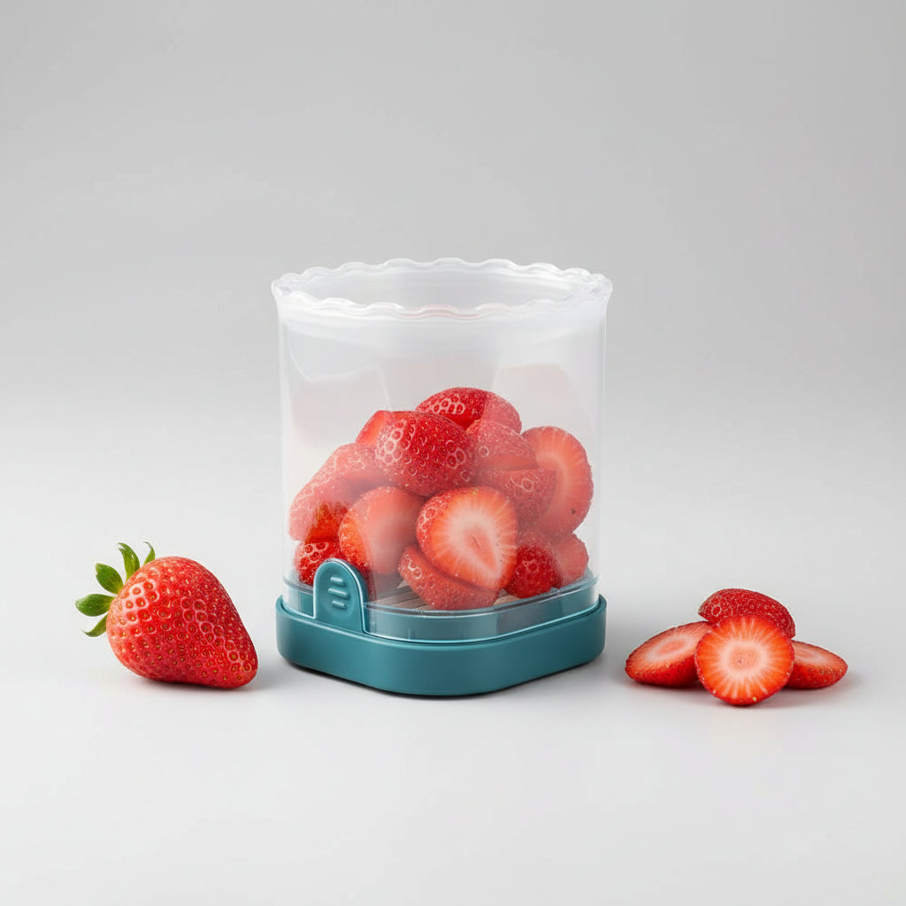 Cortador de Fresas y Frutas de Acero Inoxidable 8 Cuchillas