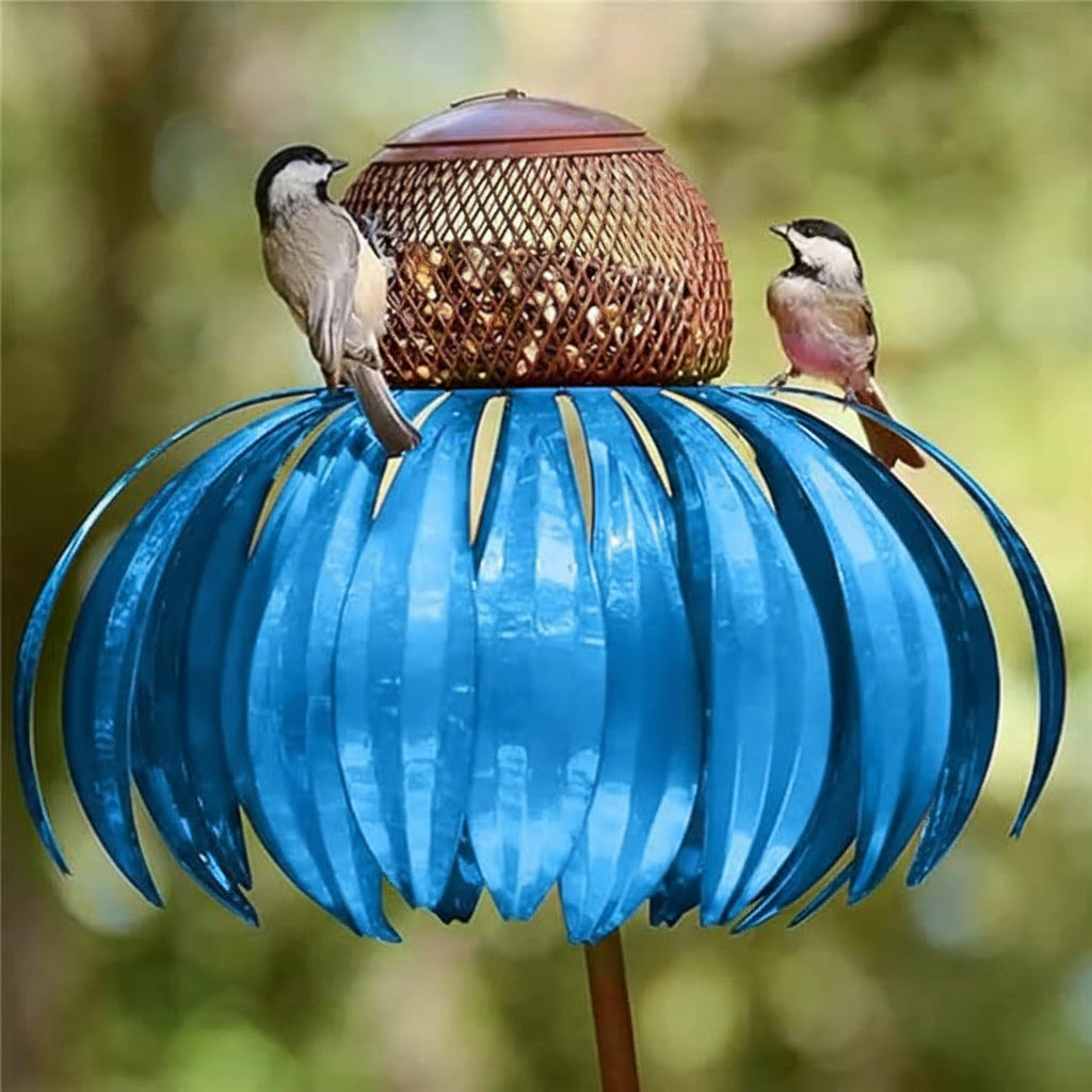 Comedero para Pájaros de Metal con Girasol Colgante Jardín