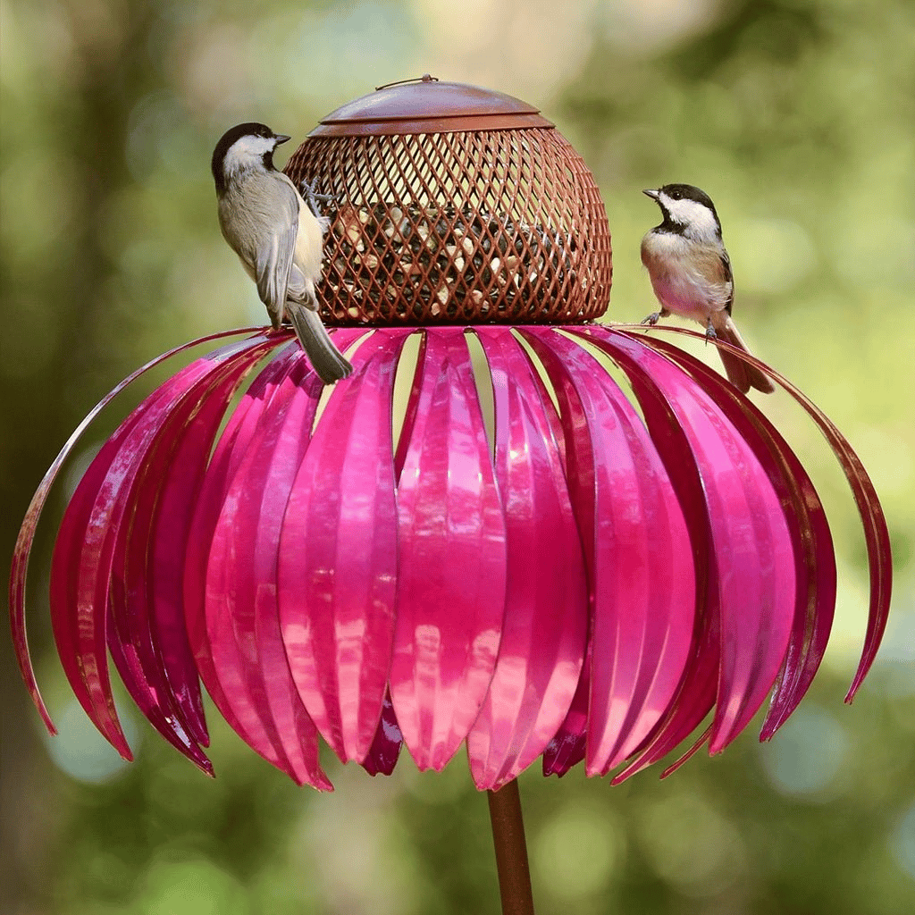 Comedero para Pájaros de Metal con Girasol Colgante Jardín