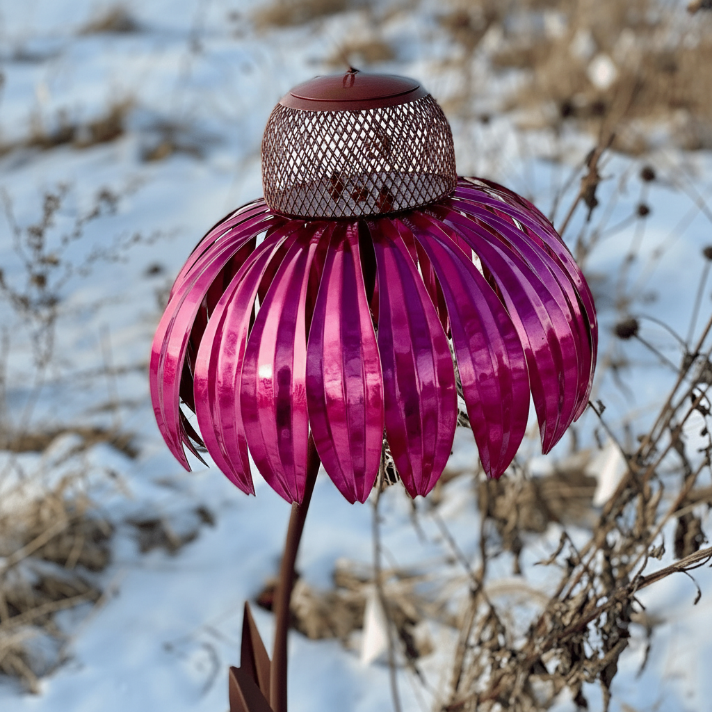 Comedero para Pájaros de Metal con Girasol Colgante Jardín