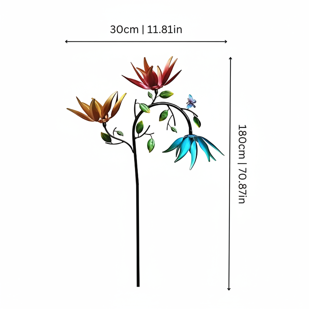 Móvil de Viento con Mariposa Giratoria para Jardín y Patio