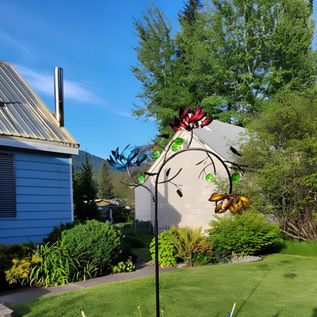Móvil de Viento con Mariposa Giratoria para Jardín y Patio
