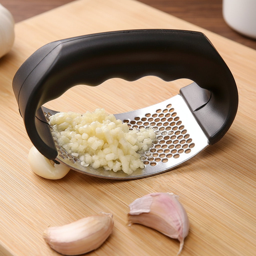 Prensa de Ajos de Acero Inoxidable con Mango Ergonómico