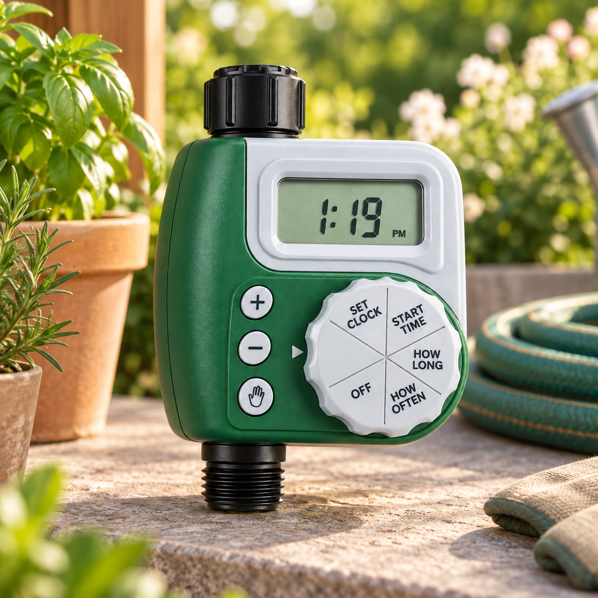Programador de Riego para Jardín con Pantalla LCD Automático