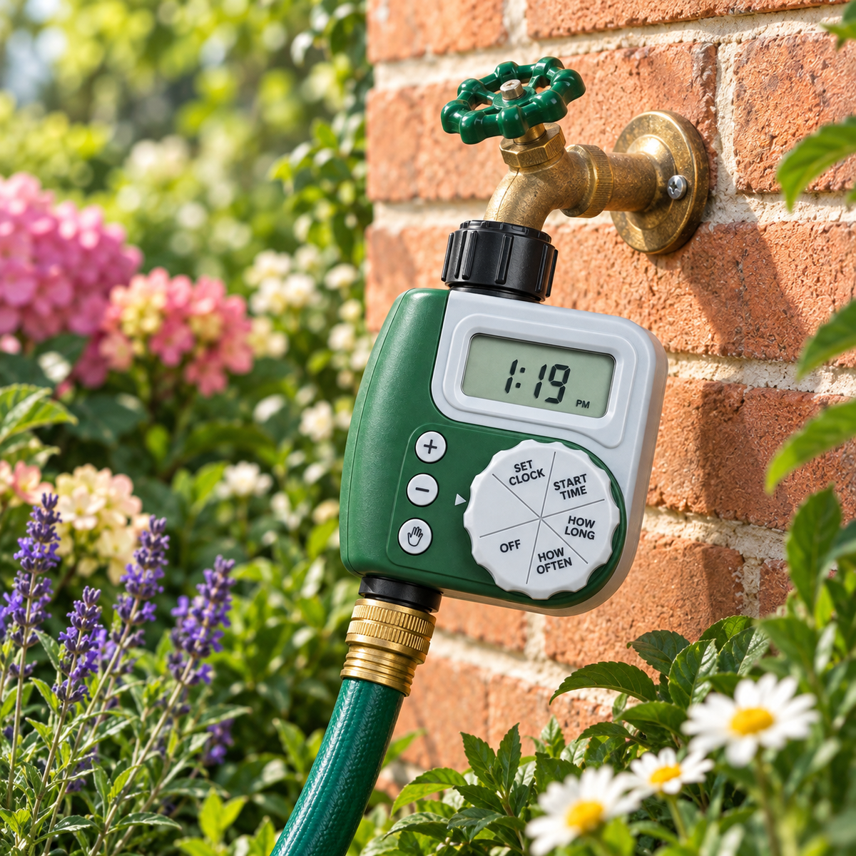 Programador de Riego para Jardín con Pantalla LCD Automático