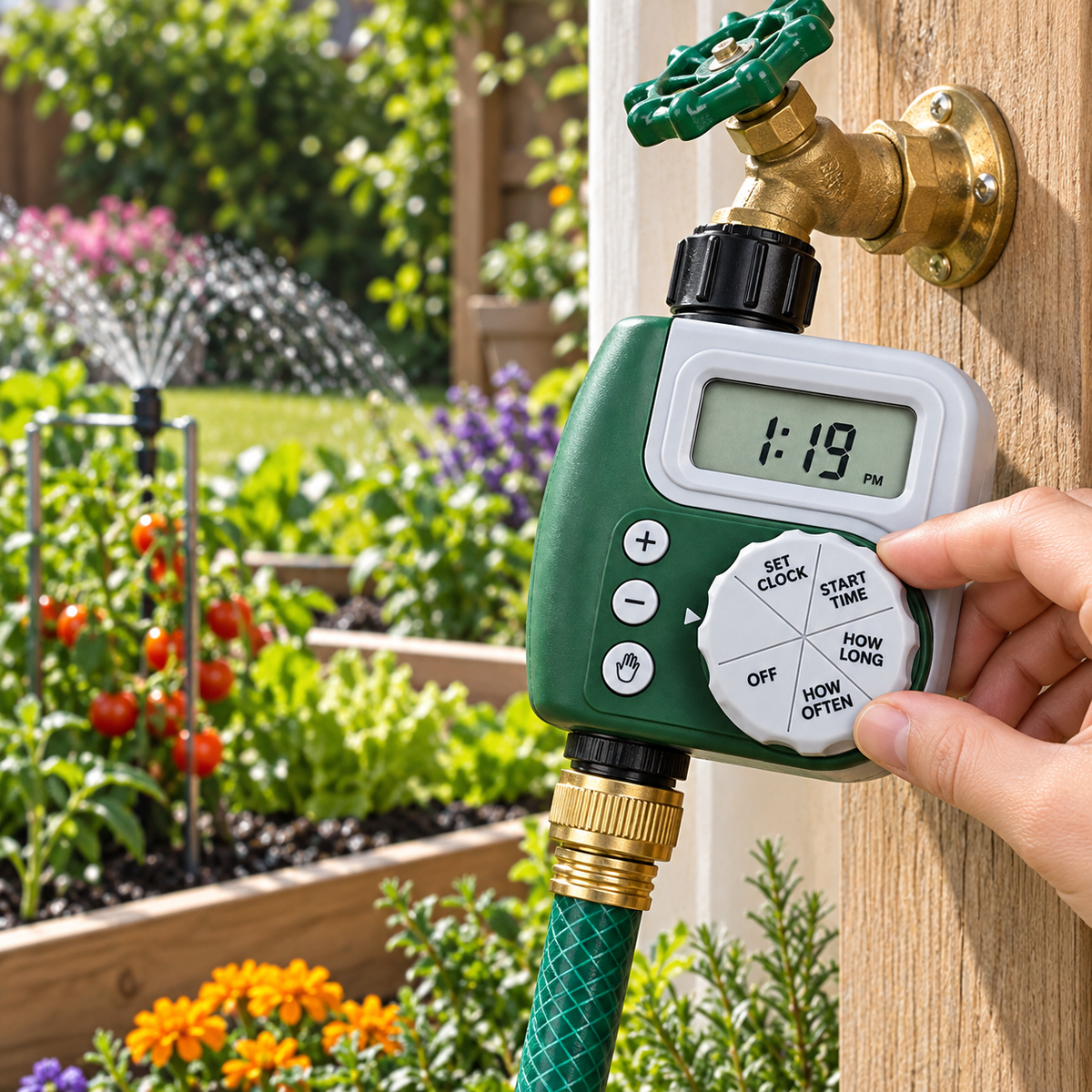 Programador de Riego para Jardín con Pantalla LCD Automático