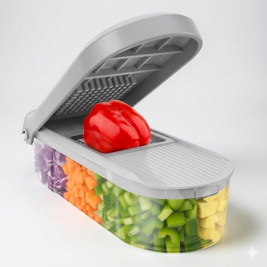 Cortador de Verduras Manual 7 en 1 con Cuchillas Cambiables