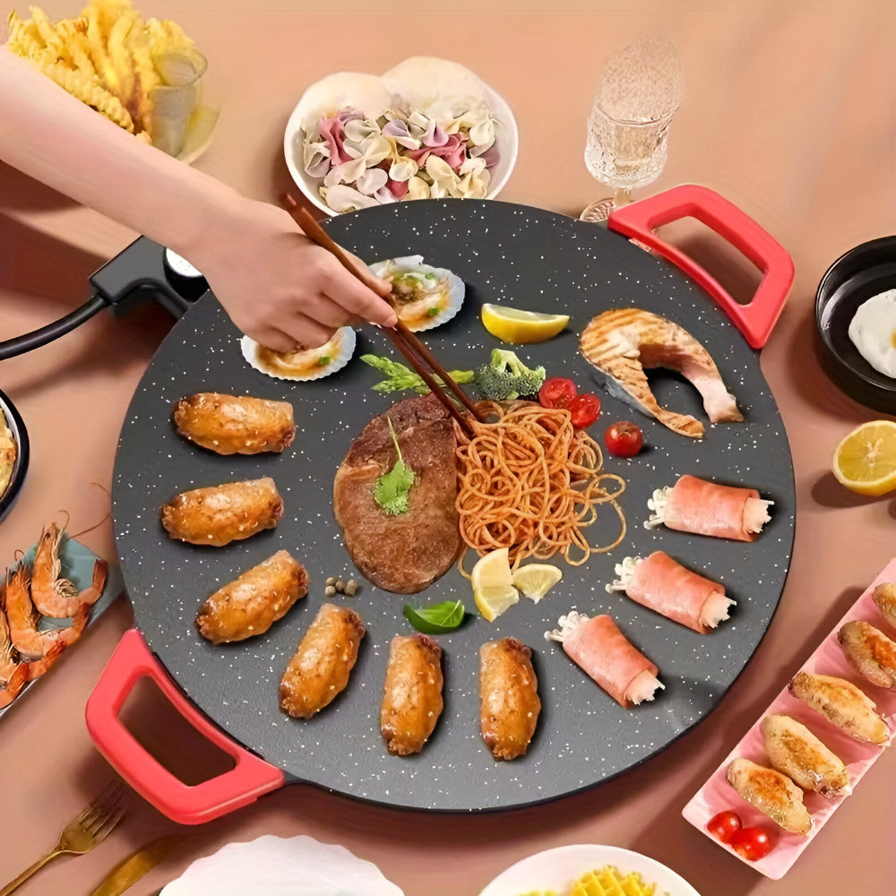 Sartén Grill de Hierro Fundido para Asar en Casa sin Humo