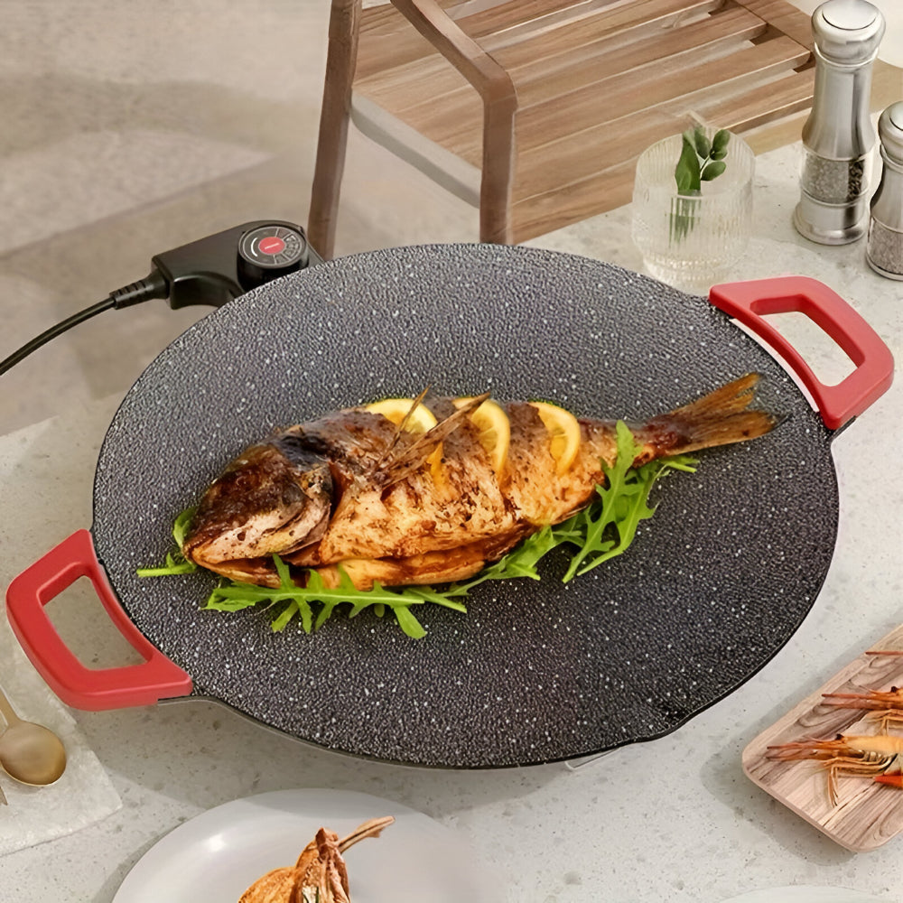 Sartén Grill de Hierro Fundido para Asar en Casa sin Humo