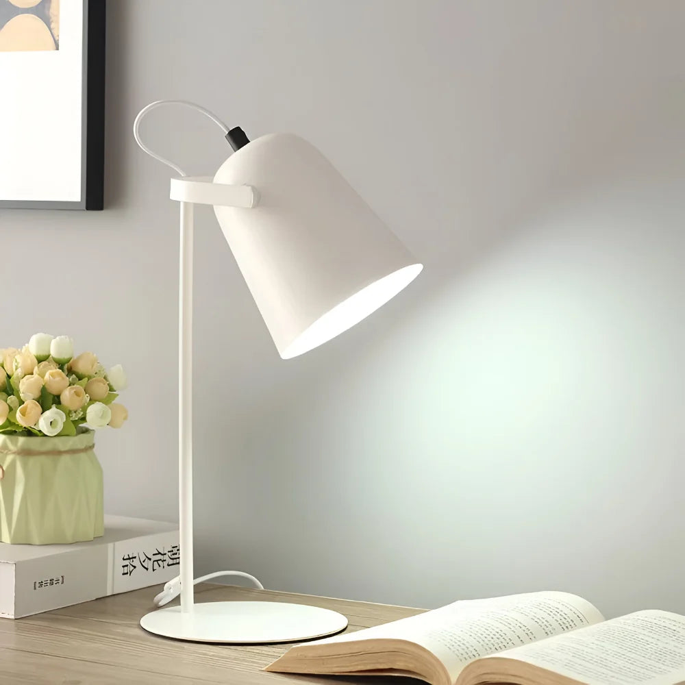 Lámpara de Mesa Giratoria de Metal con Luz Ajustable Moderna