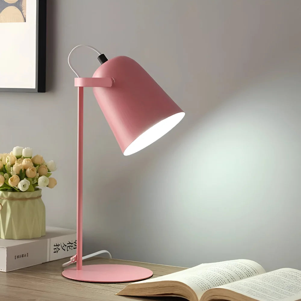 Lámpara de Mesa Giratoria de Metal con Luz Ajustable Moderna