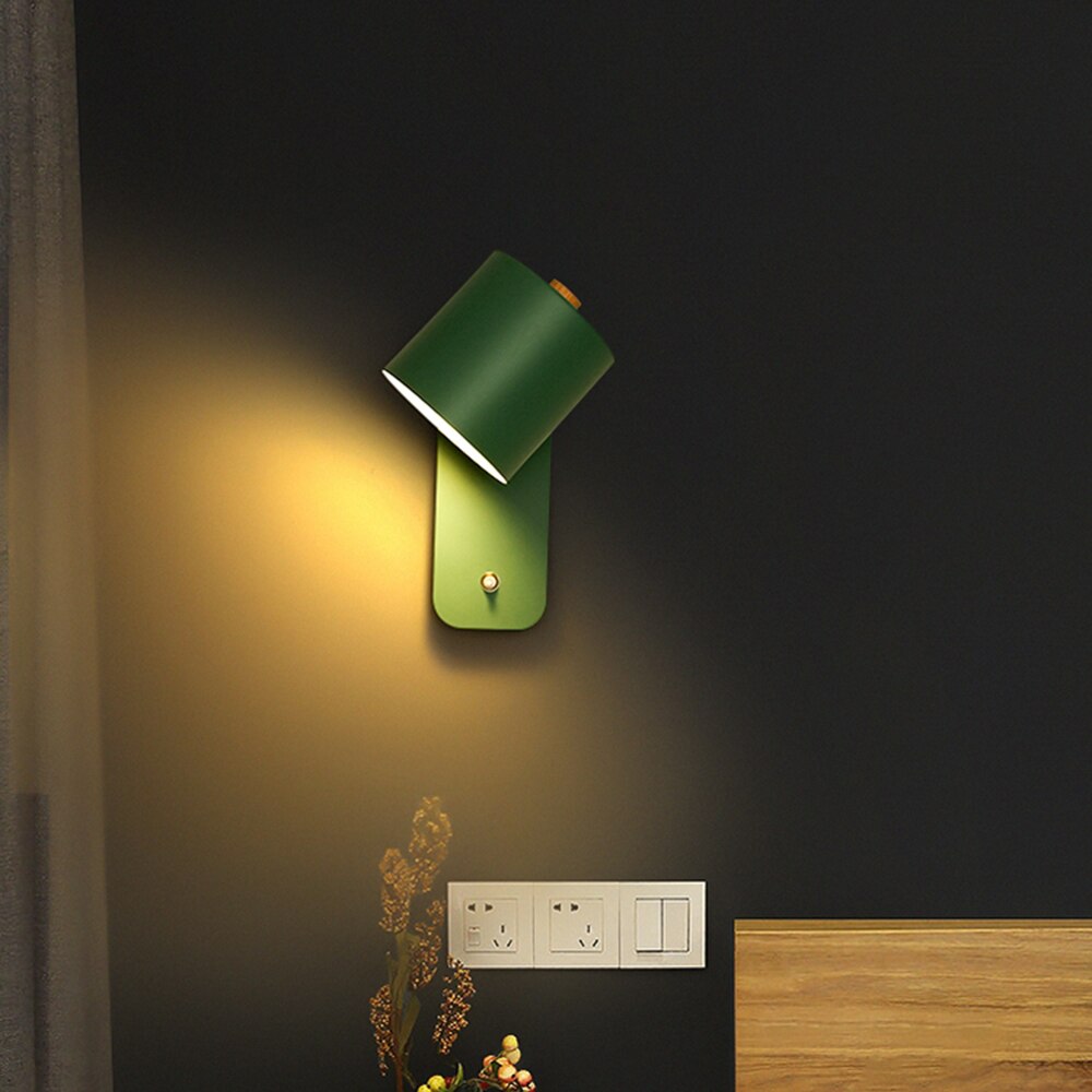 Aplique de Pared LED con Interruptor y Pantalla Cilíndrica