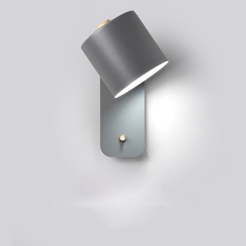 Aplique de Pared LED con Interruptor y Pantalla Cilíndrica