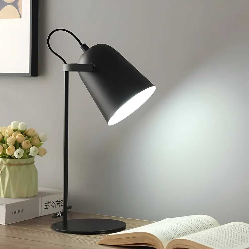Lámpara de Mesa Giratoria de Metal con Luz Ajustable Moderna