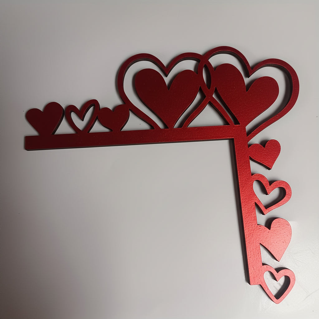 Adorno Espejo Acrílico Adhesivo de Esquina con Corazón