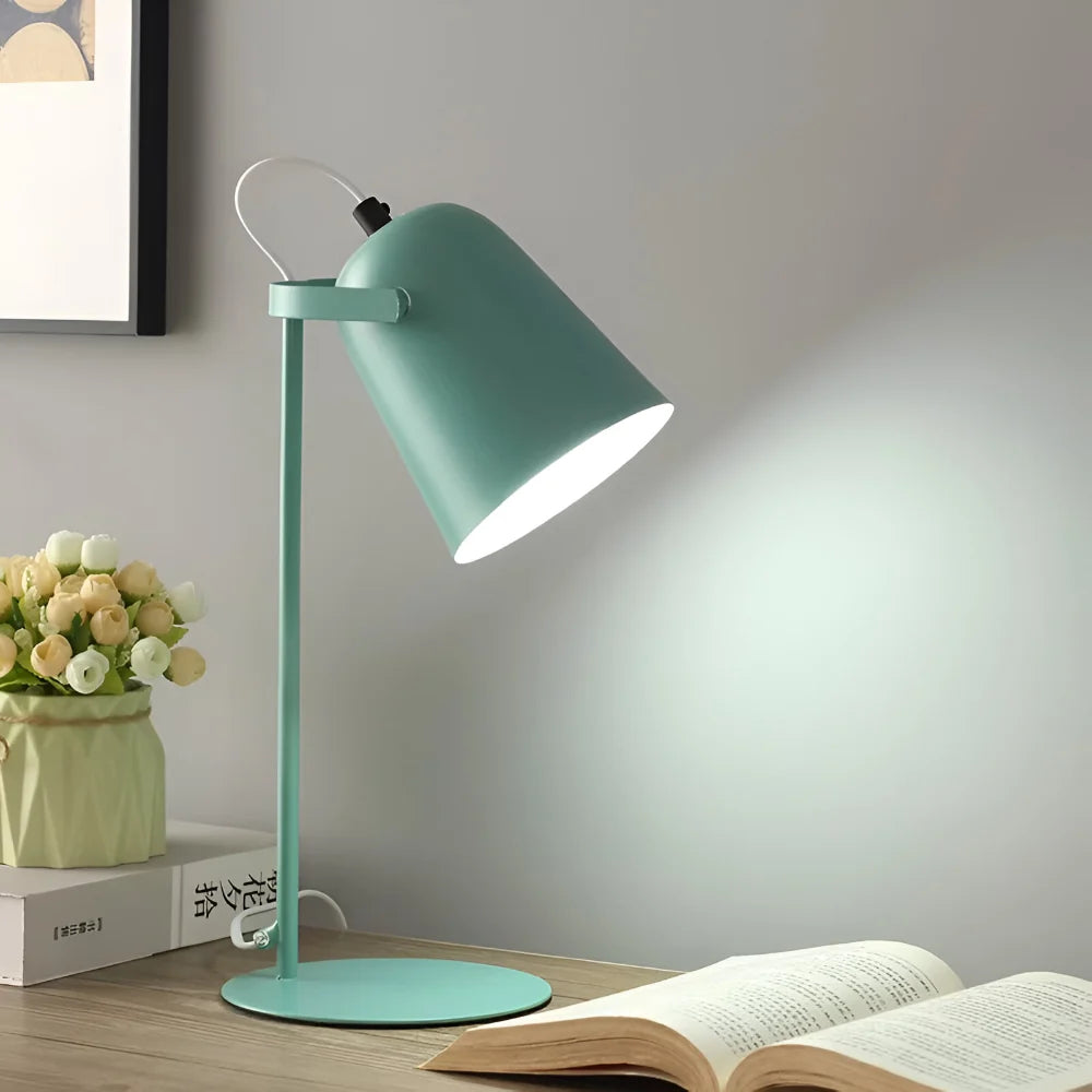 Lámpara de Mesa Giratoria de Metal con Luz Ajustable Moderna