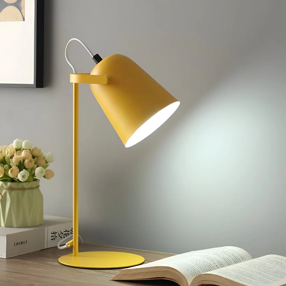 Lámpara de Mesa Giratoria de Metal con Luz Ajustable Moderna