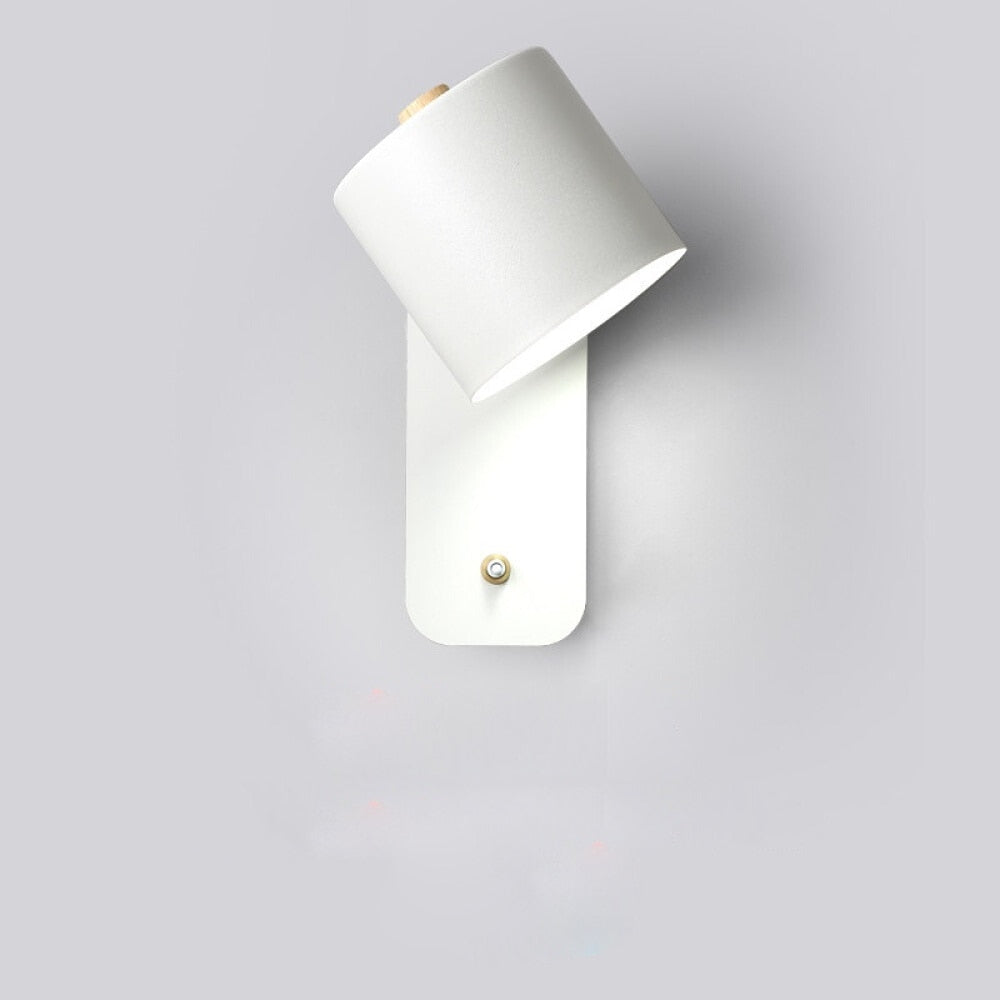 Aplique de Pared LED con Interruptor y Pantalla Cilíndrica