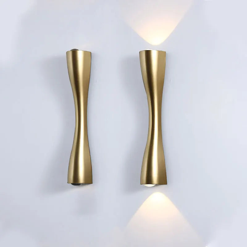 Aplique de Pared LED Nórdico de Luz Arriba y Abajo en Oro
