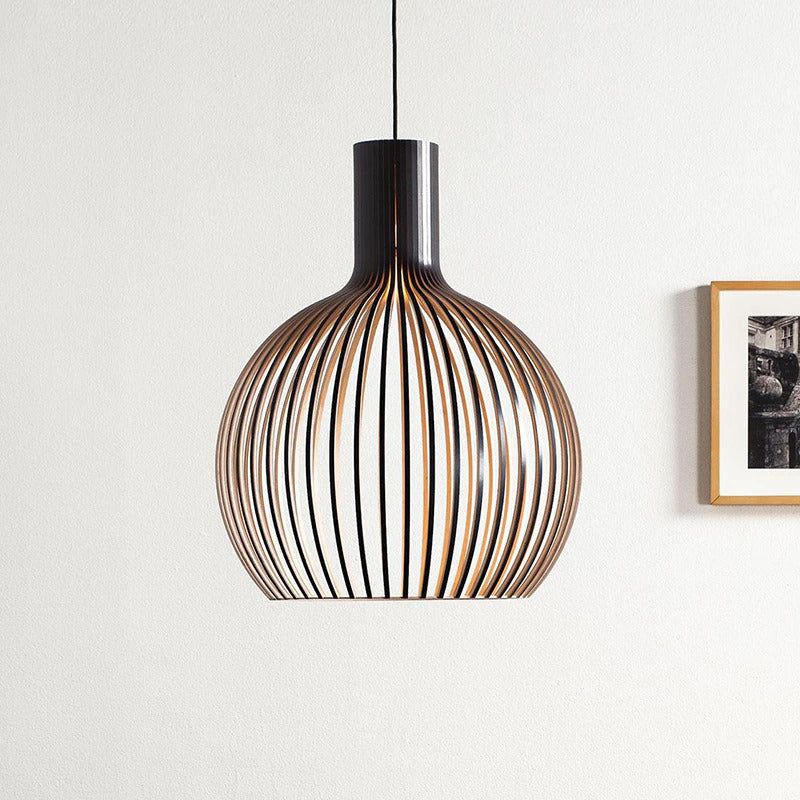 Lámpara Colgante de Madera Artesanal de Estilo Escandinavo
