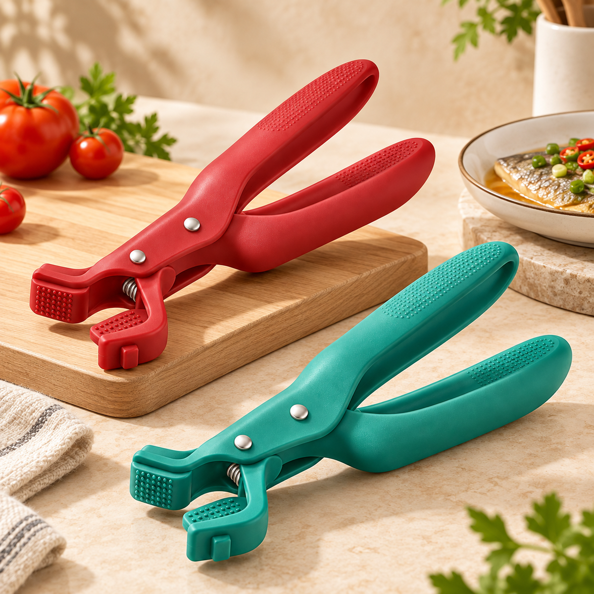Pinzas de Silicona Resistentes al Calor para Cocinar, Asar