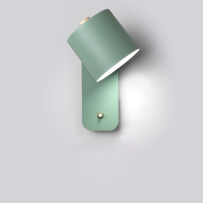 Aplique de Pared LED con Interruptor y Pantalla Cilíndrica