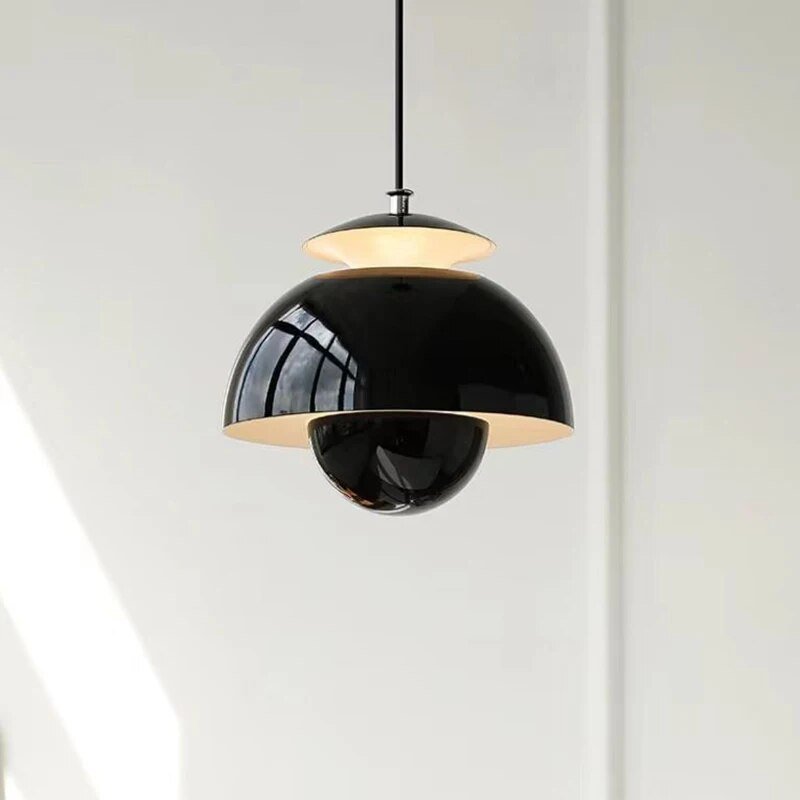 Lámpara Colgante LED Escandinava de Líneas Suaves, 4 Colores