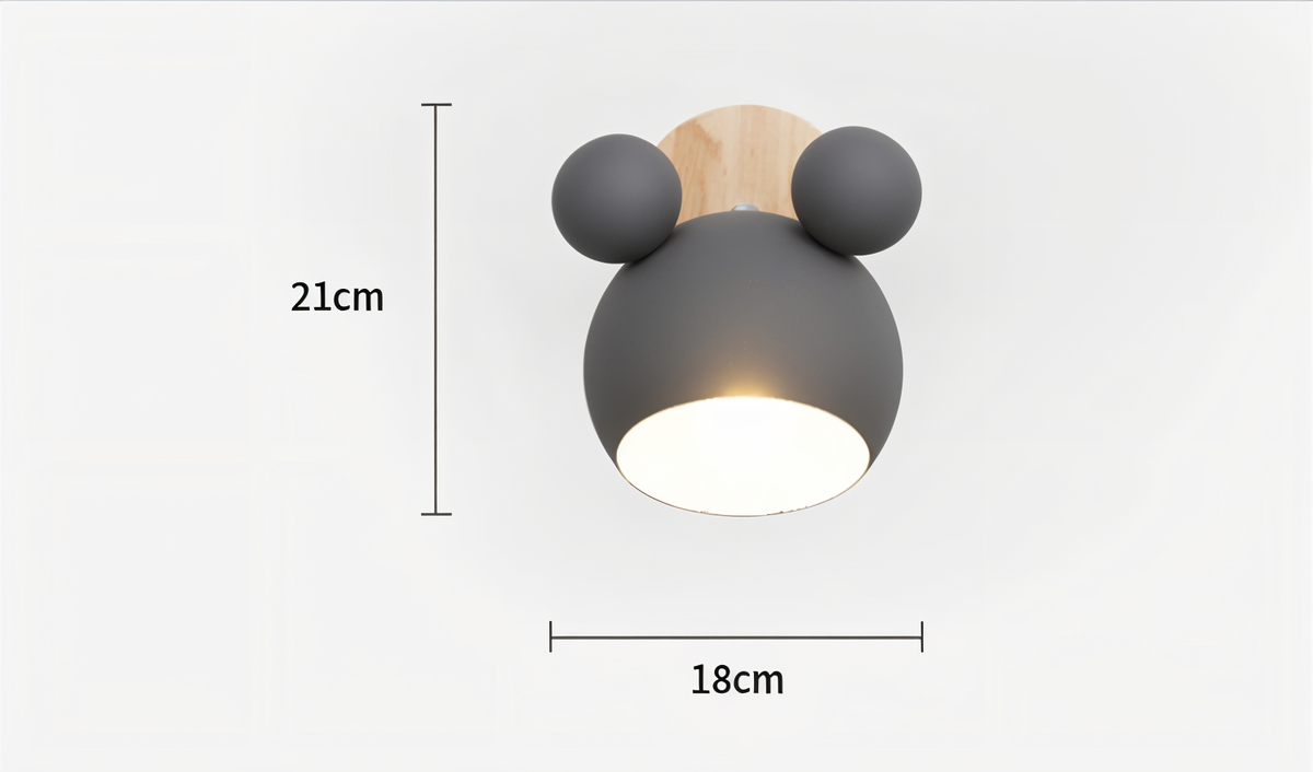 Aplique de Pared FlashMouse LED con Forma de Ratón Divertido