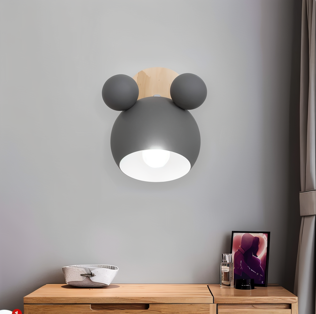 Aplique de Pared FlashMouse LED con Forma de Ratón Divertido