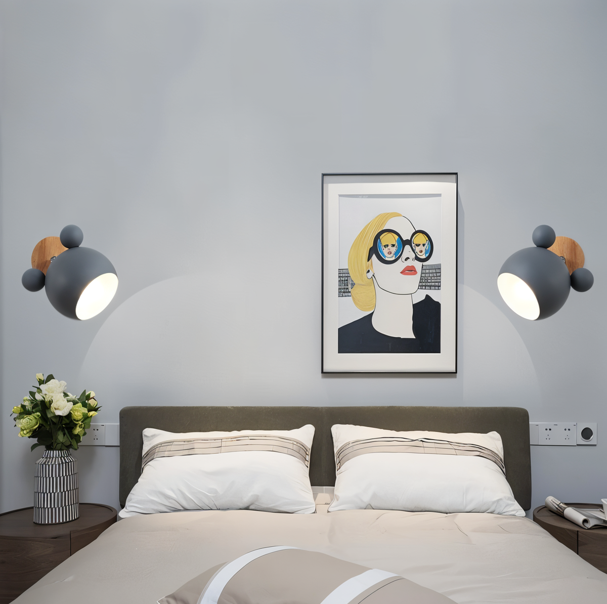Aplique de Pared FlashMouse LED con Forma de Ratón Divertido