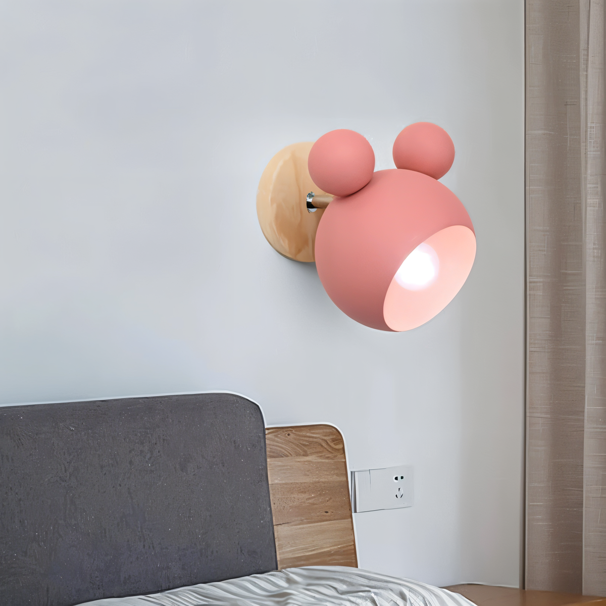 Aplique de Pared FlashMouse LED con Forma de Ratón Divertido
