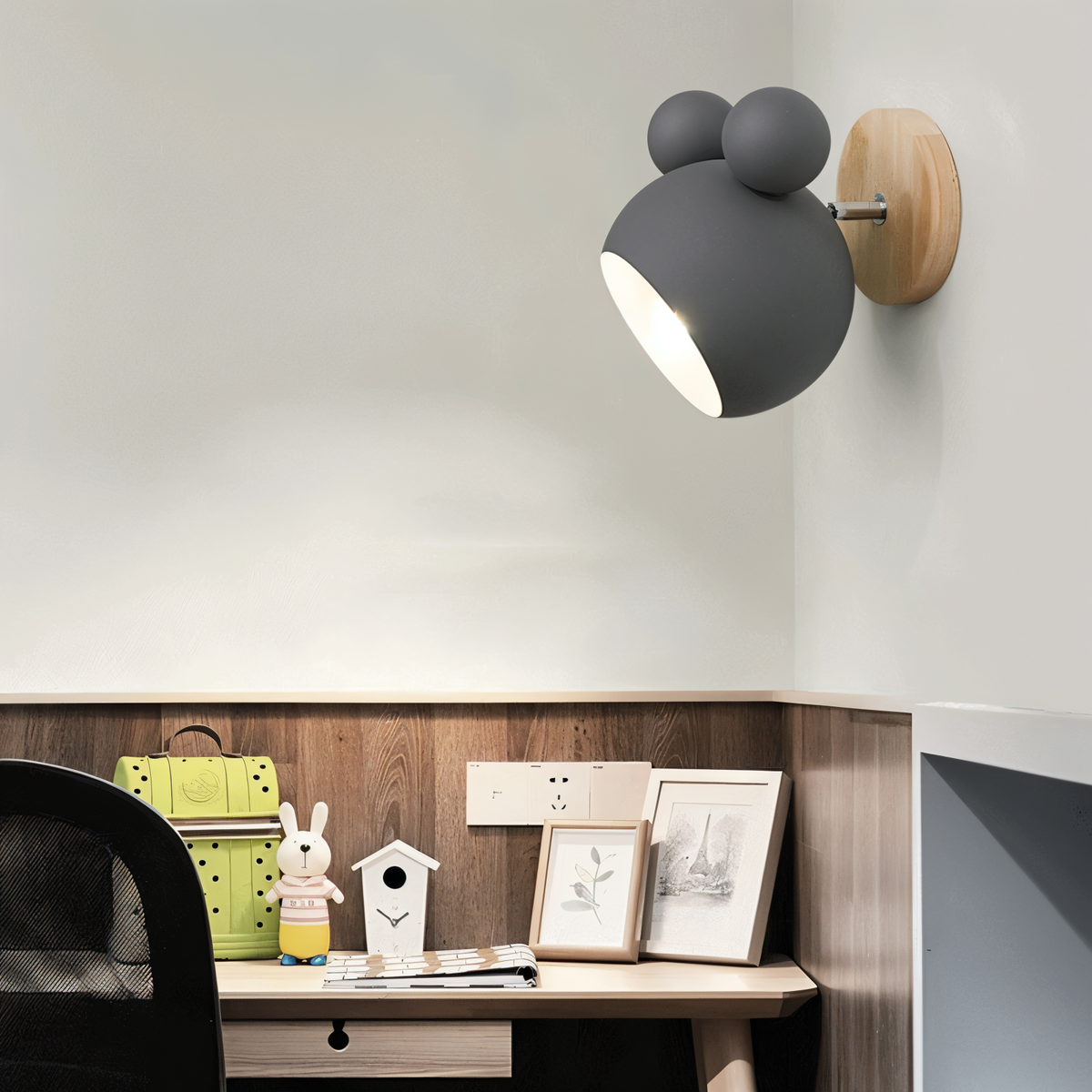 Aplique de Pared FlashMouse LED con Forma de Ratón Divertido