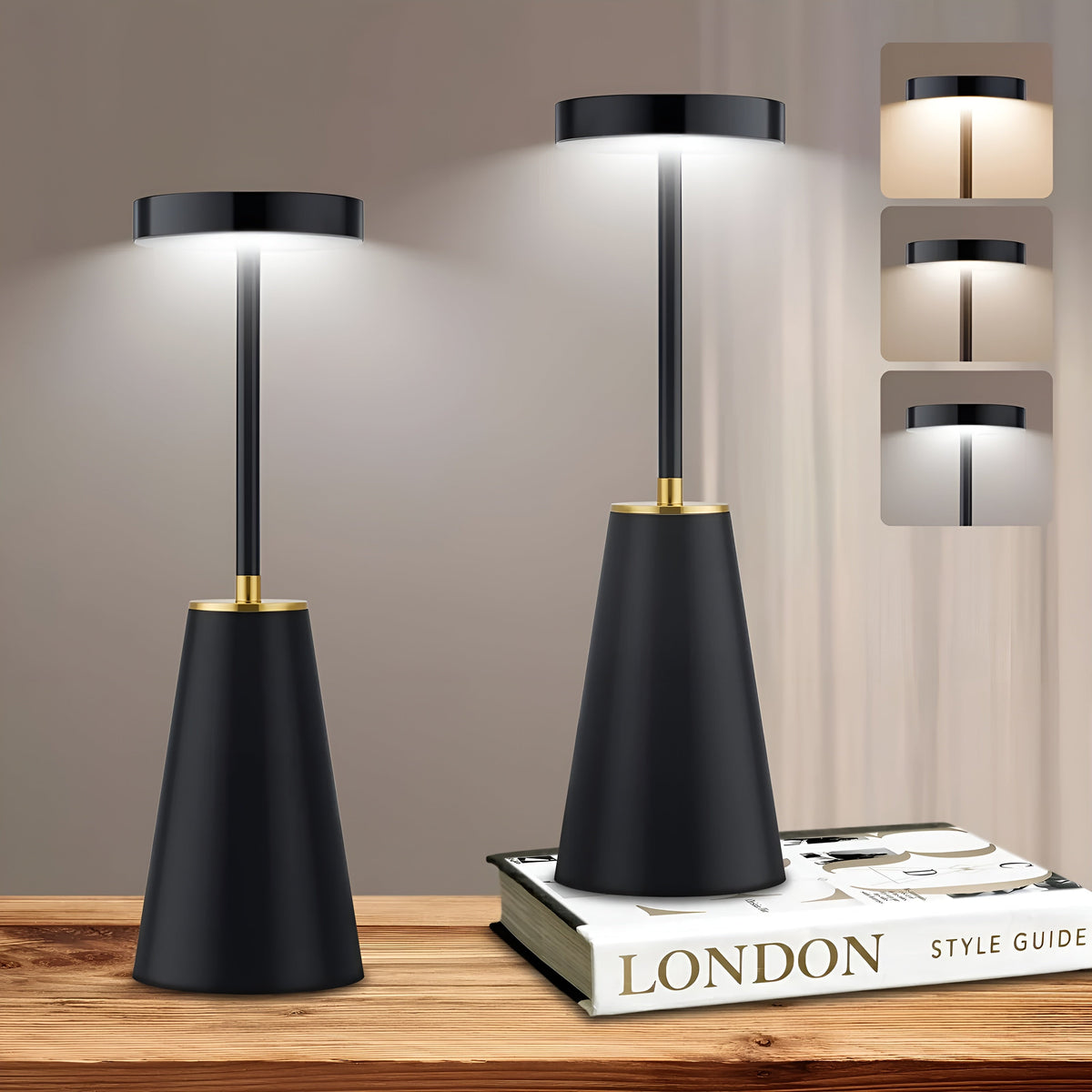 Lámpara de Mesa Recargable sin Cables Elegante y Delgada
