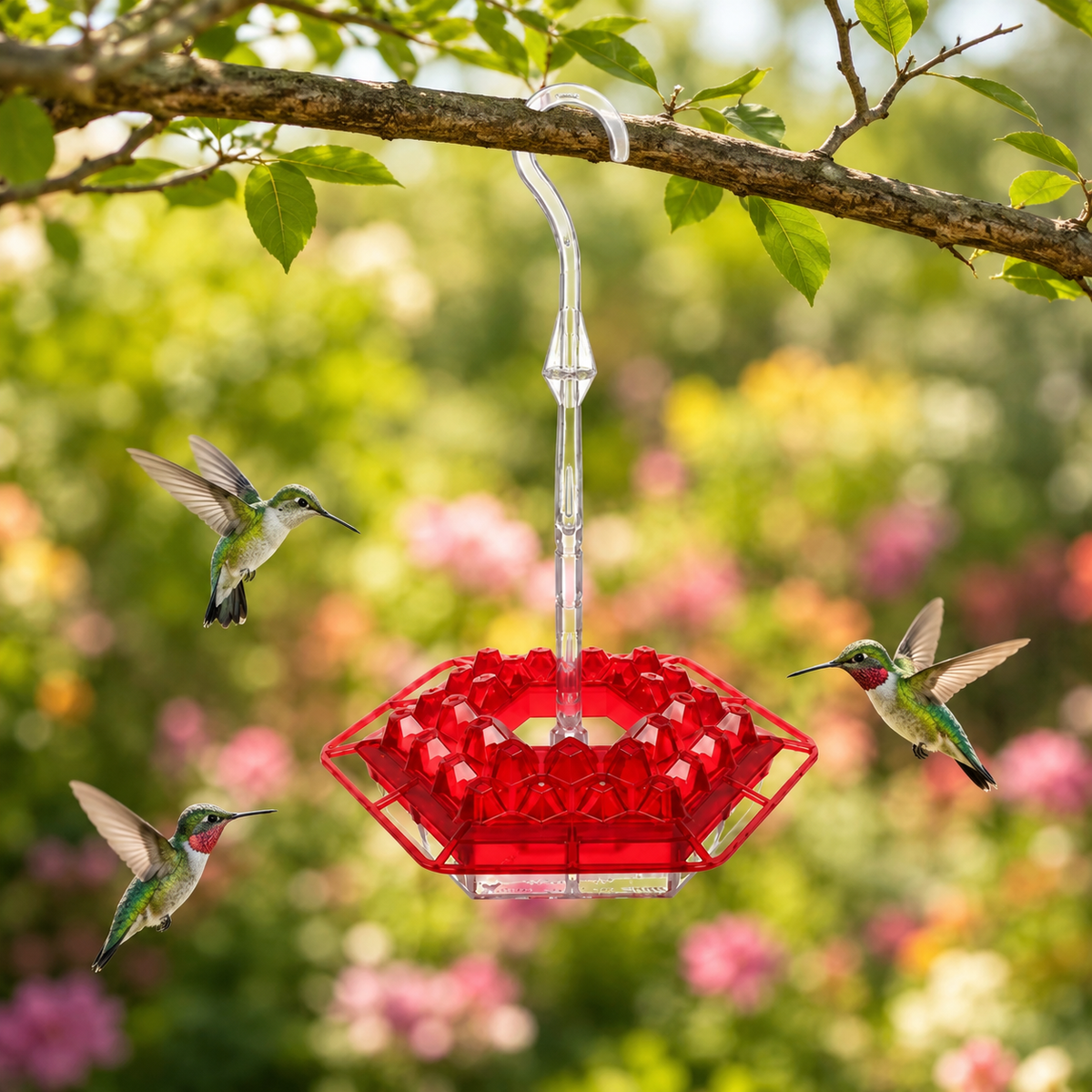 Comedero para Colibríes con Protector Antiabejas de Jardín