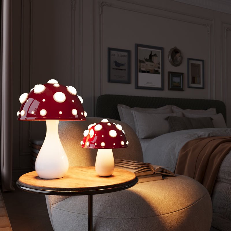 Lámpara Seta Amanita LED de Mesa Moderna y Decorativa