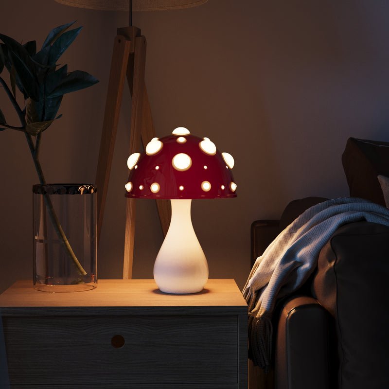 Lámpara Seta Amanita LED de Mesa Moderna y Decorativa