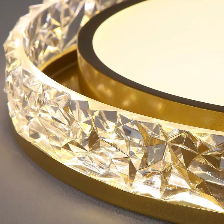 Crystal Halo Plafón LED de Techo con Anillo de Cristal