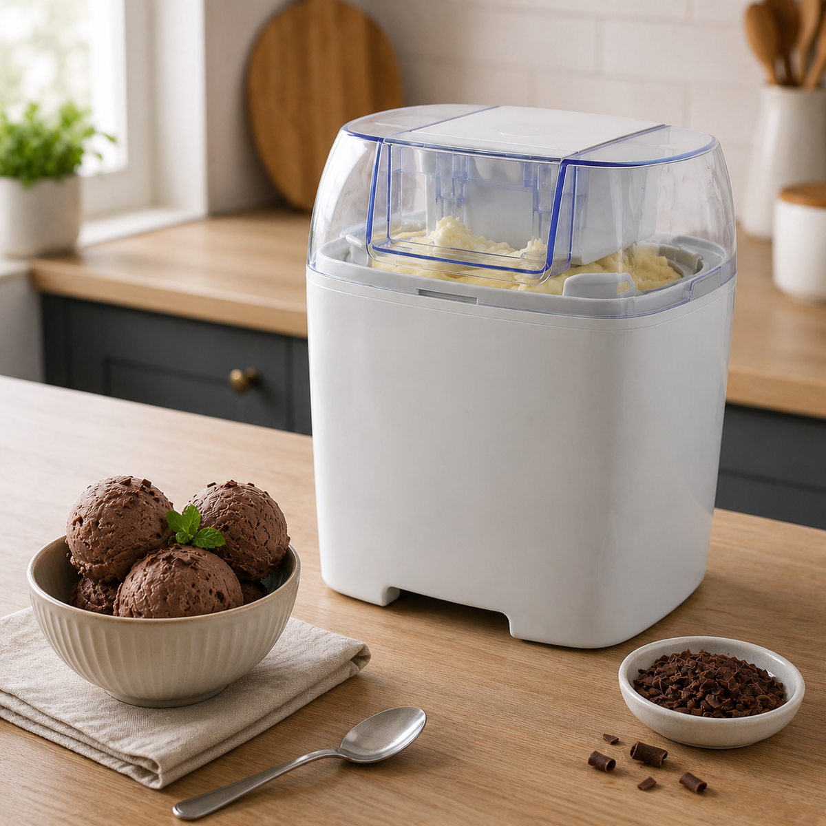 Heladera Eléctrica con Bol Congelador para Helado Casero
