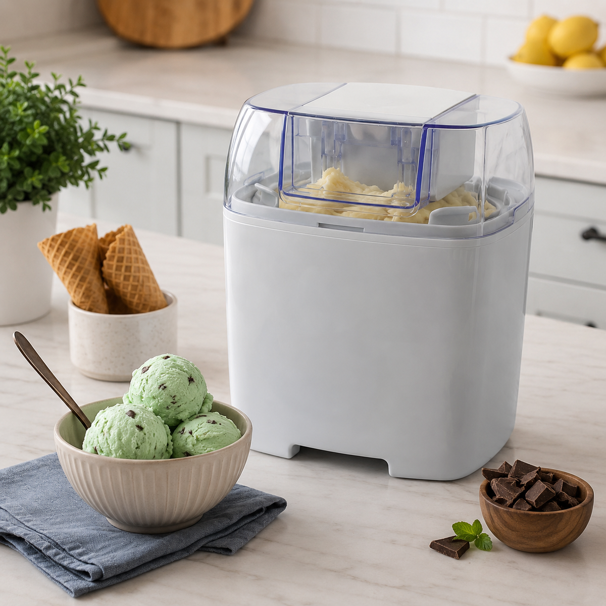Heladera Eléctrica con Bol Congelador para Helado Casero