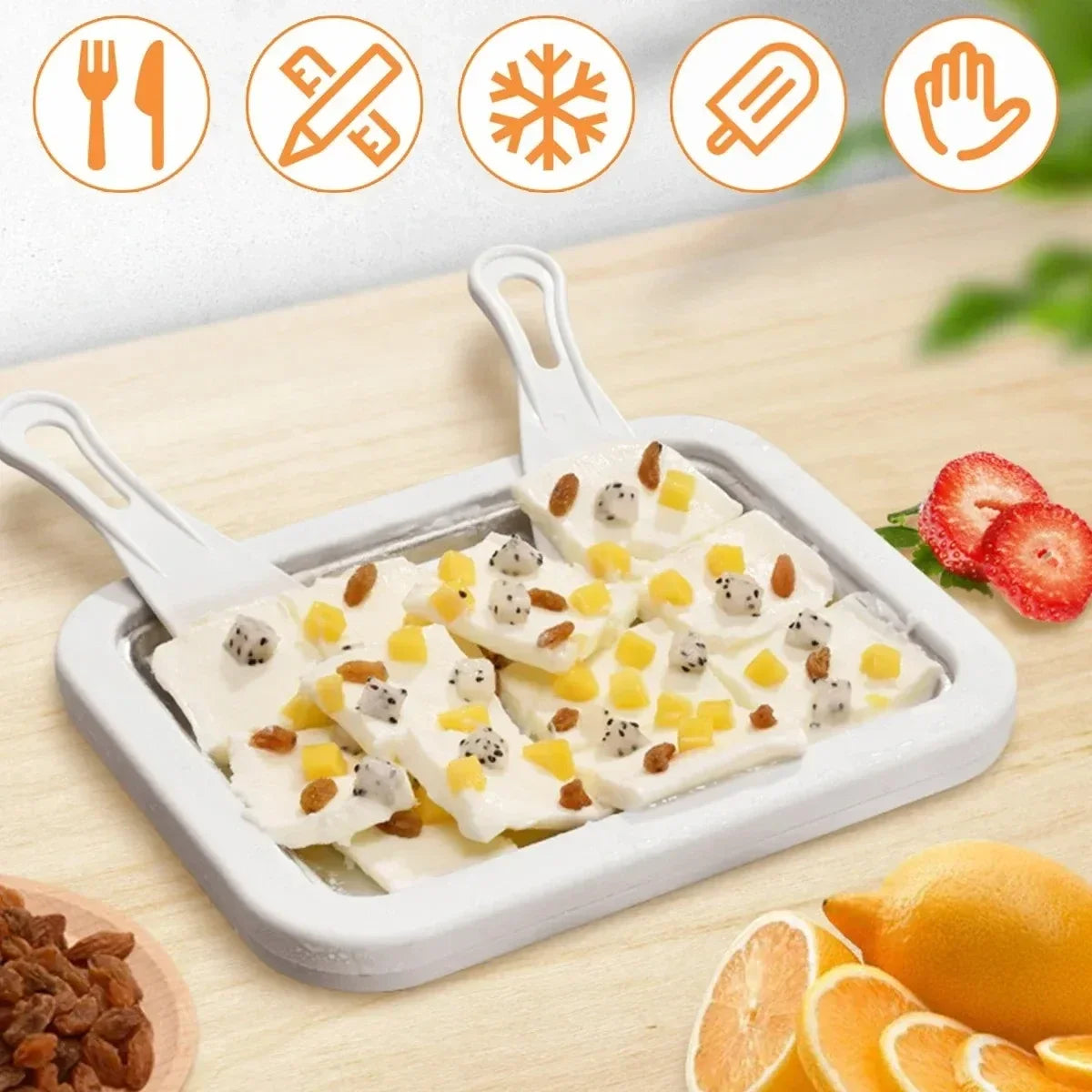 Plancha para Helado Enrollado Casero, Postres Congelados