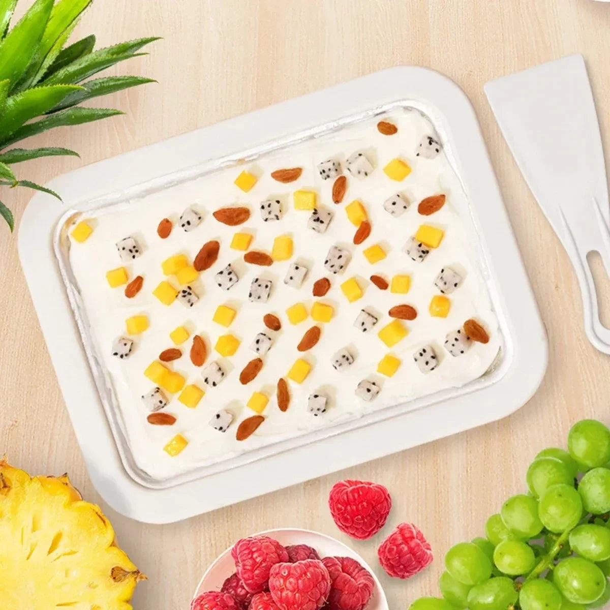 Plancha para Helado Enrollado Casero, Postres Congelados
