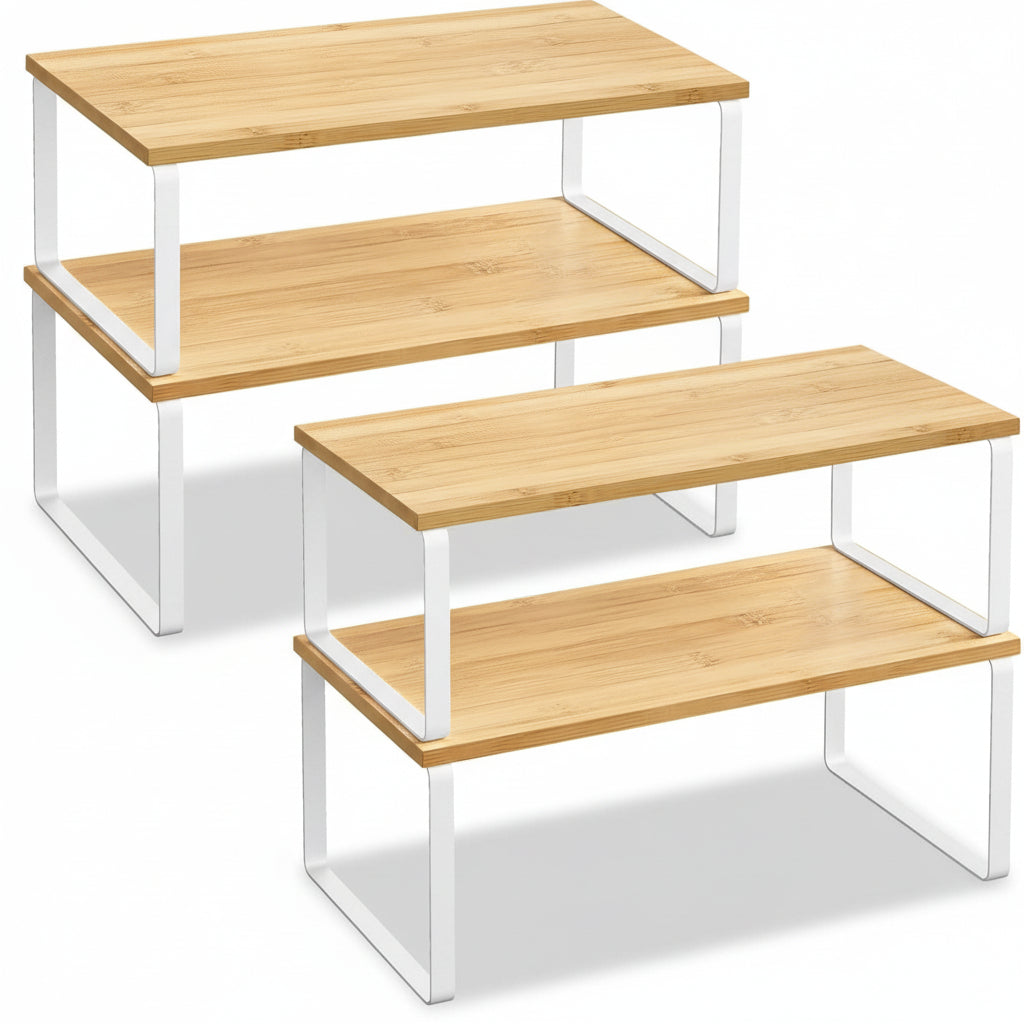 Organizador de Estantes Apilable de Metal para Cocina