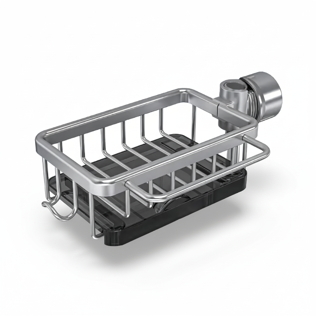 Organizador de Fregadero de Aluminio con Drenaje Rápido