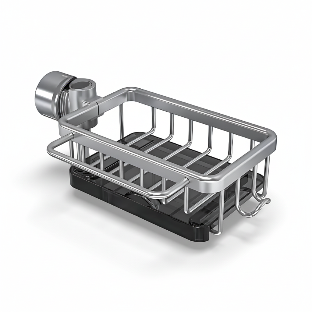 Organizador de Fregadero de Aluminio con Drenaje Rápido