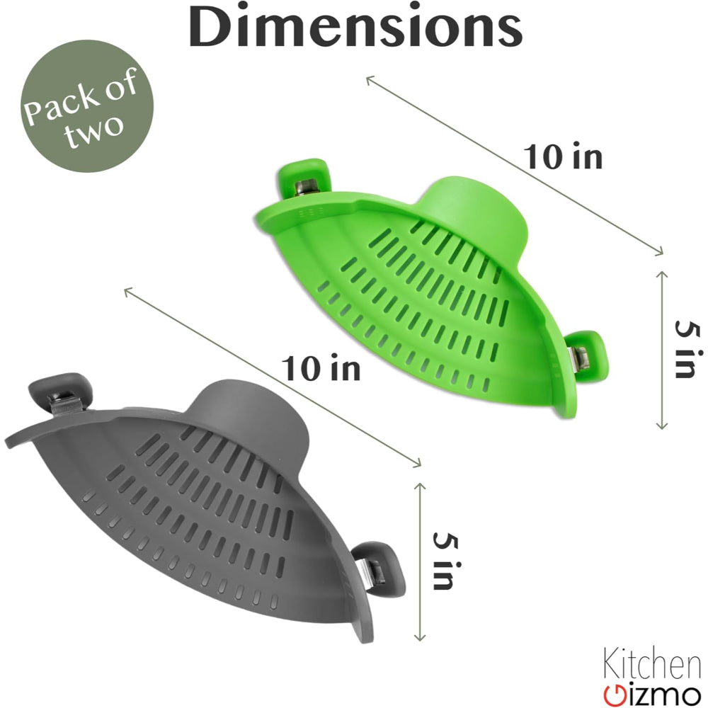 Colador de Silicona con Pinza para Olla y Sartén Escurridor