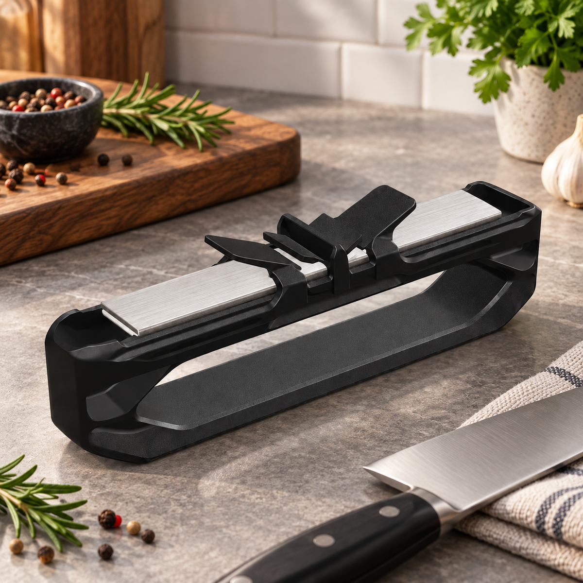 Afilador de Cuchillos Manual Compacto, Mango Antideslizante